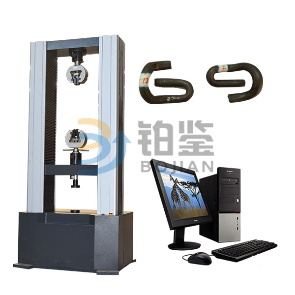 The microcomputer controls the pressure testing machine for the spring-bar fastener.