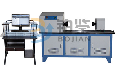 Microcomputer controlled material torsion fatigue testing machine.